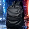 Black simple business casual backpack, suitable for both men and women, lightweight and large-capacity for commuting and travel Specification image